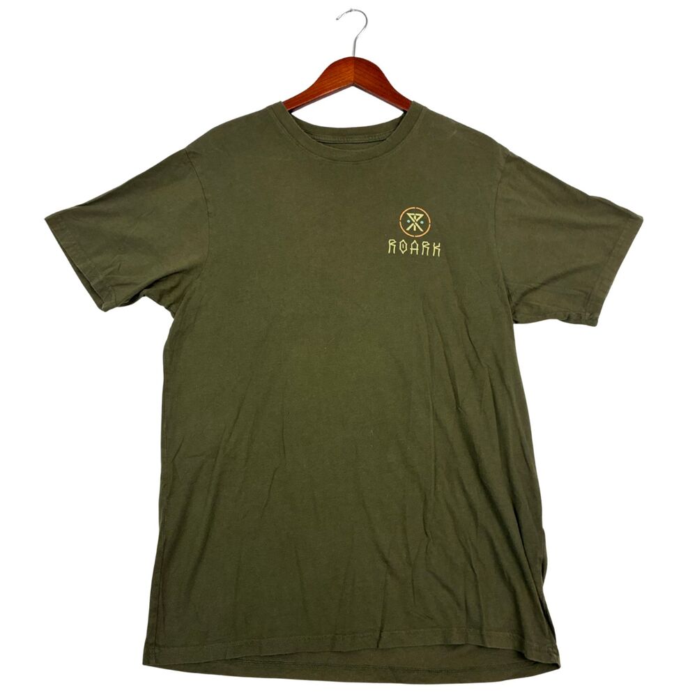 Roark Men's XL Olive Green Scorpion Graphic Organic Cotton T Shirt Back Print